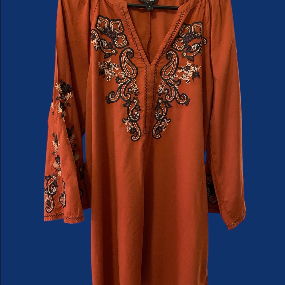 Banana Republic Terracotta Embroidered Tunic